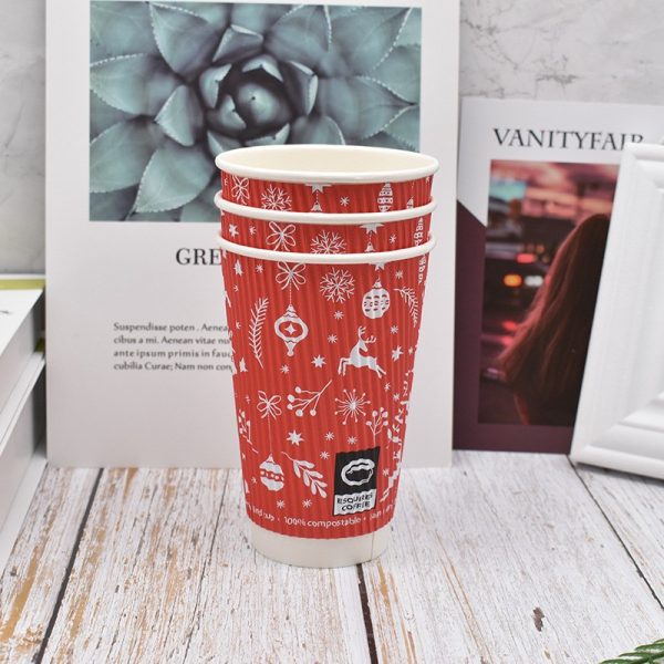16 oz disposable hot coffee ripple wall paper cup