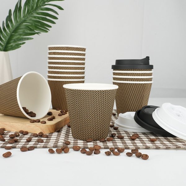 8oz squat disposable hot coffee ripple wall paper cup