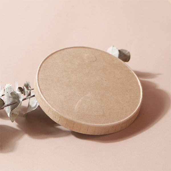 compostable white kraft customized flat paper lid