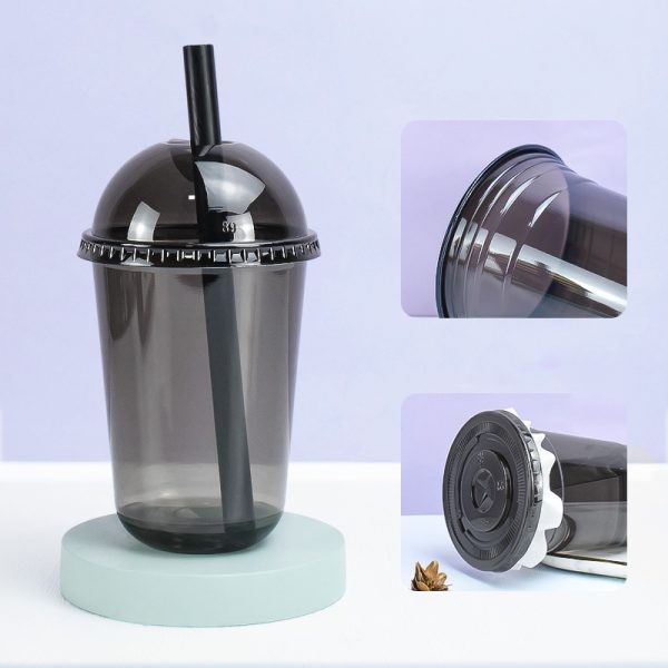 360ml 500ml 700ml u shape pet black custom cold drink plastic cup