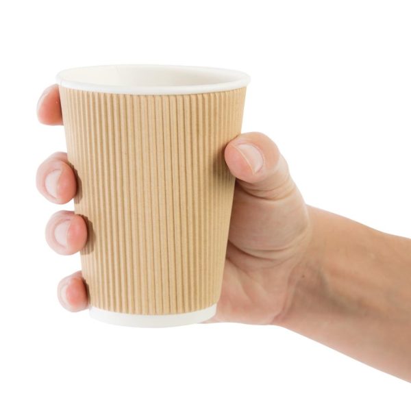8 oz geteco® kraft ripple individually wrapped paper hot cup