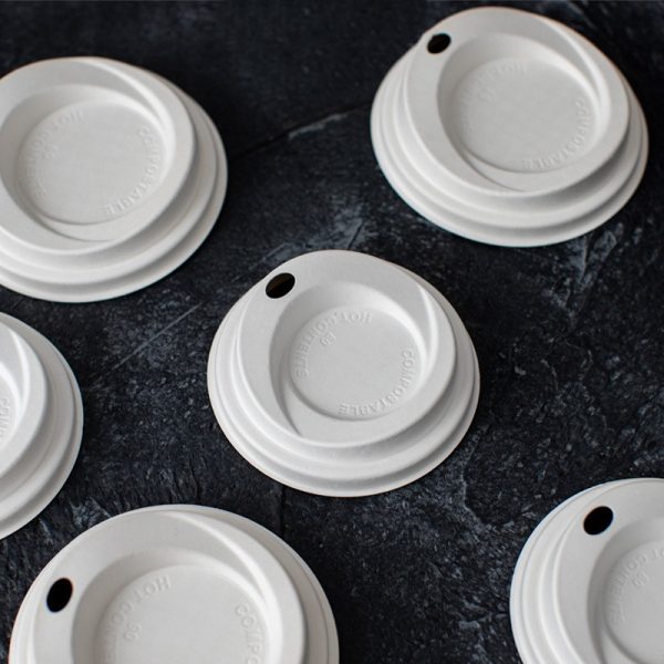 compostable sugarcane bagasse coffee cup sipper dome lid