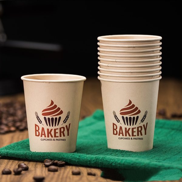 wholesale unbleached customized kraft paper hot coffee single wall cups